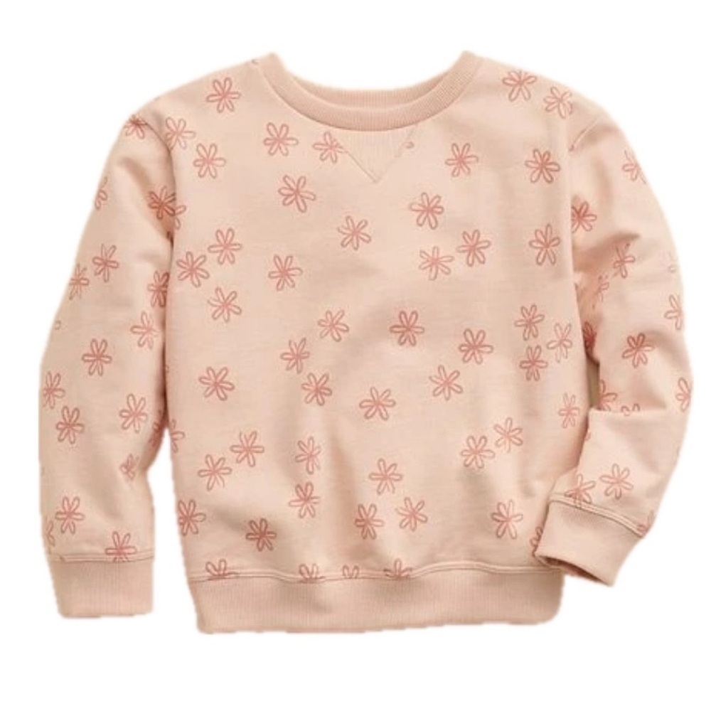 Little Co Organic Cotton Floral Sweatshirt Peach Pink 3M Baby Snap Shoulder